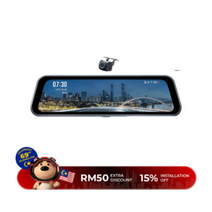 Dashcam Kereta 2.5K Touch Screen Mirror Reverse Cam